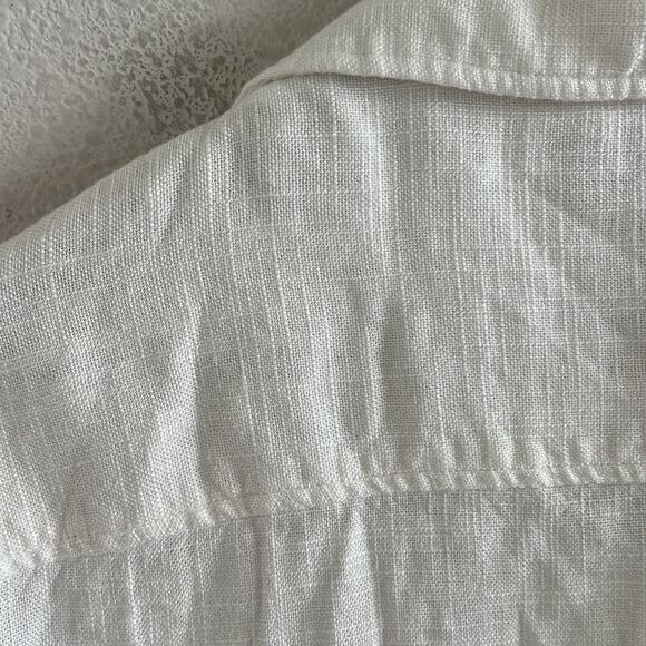 Zara Button Front Collar Textured Linen Blend Top Blouse Shirt Medium - Picture 6 of 6